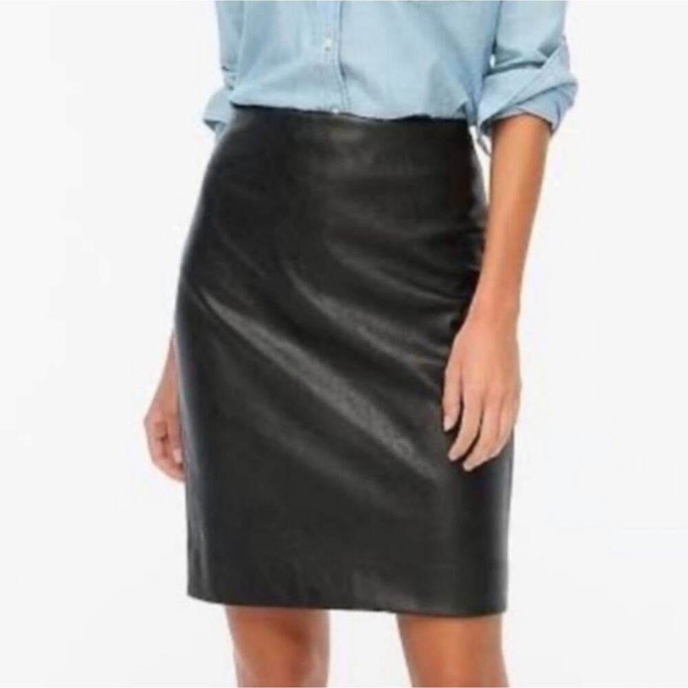 Croft & Barrow Black Lambskin Leather Skirt